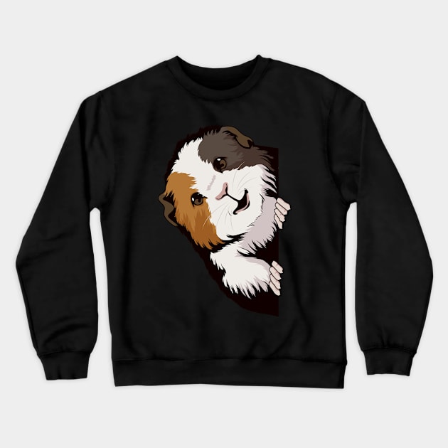 Guinea Pig Looking From The Side Cavy Crewneck Sweatshirt by TheTeeBee